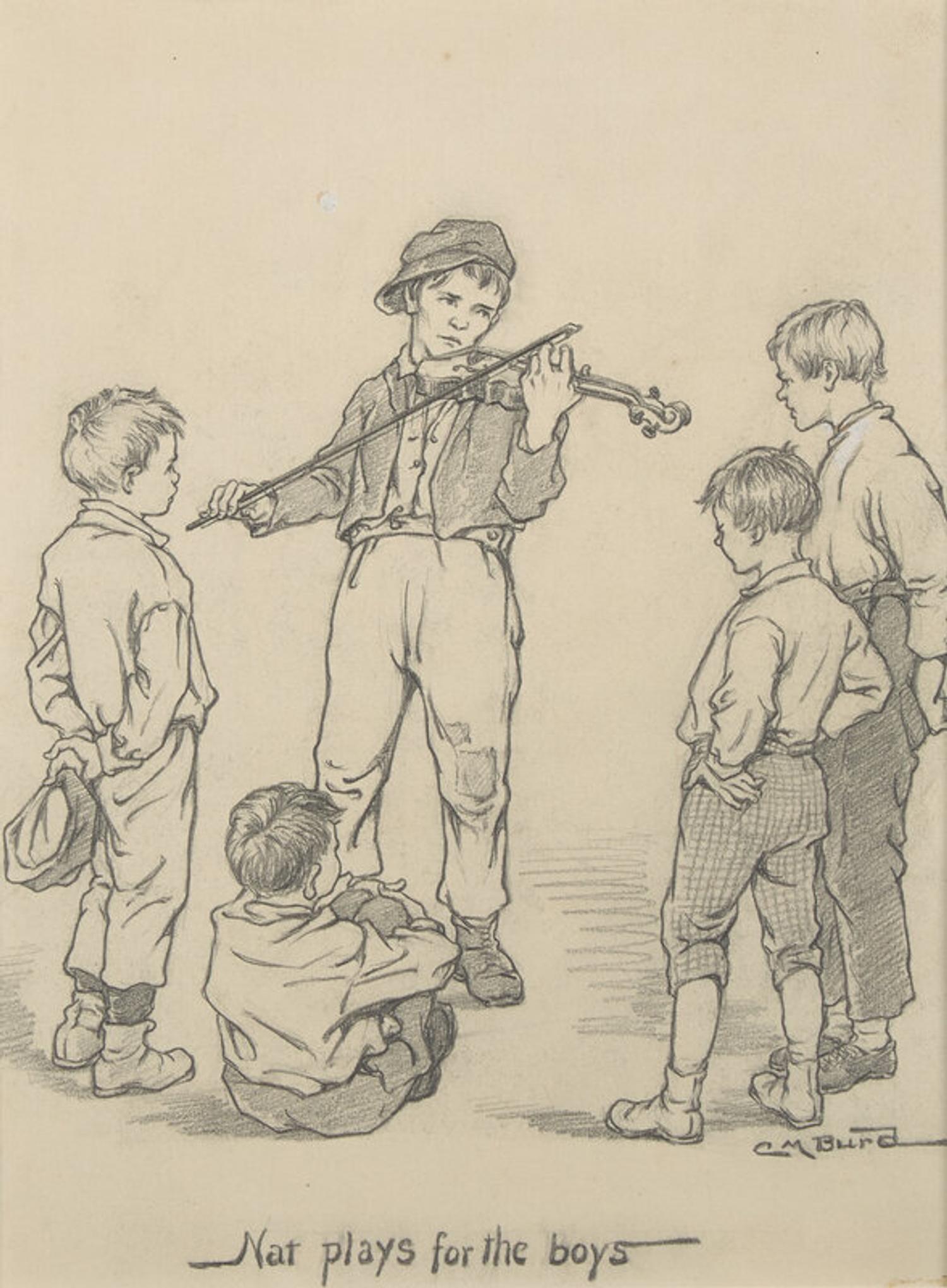 Clara Miller Burd (American, 1873-1933) — Little Men, Silas Tells His Story by the Fire, 1928 ; Together with Four Other Works (Five Works Total)