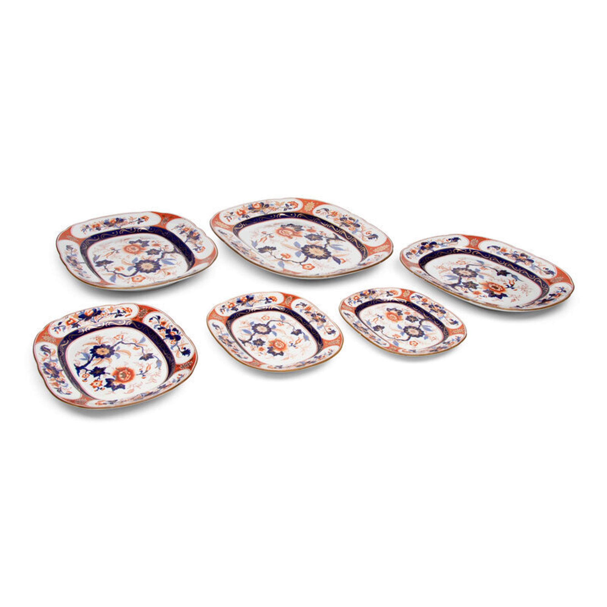 A Set of Eleven English Imari Palette Ironstone Platters