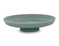 A Celadon Glazed Porcelain Ink Palette 乾隆款 粉青釉福祿萬代紋筆舔