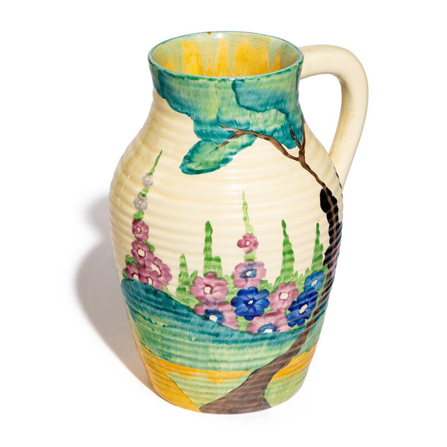 Clarice Cliff (English, 1899-1972) — Fragrance pattern Lotus Jug, 1935