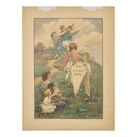 Clara Miller Burd (American, 1873-1933) — Little Men, Demi Appeared with a Huge Kite, on Which was Printed 'For Mother Bhaer,' 1928