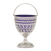 A George III Engraved and Pierced Silver Sugar Basket