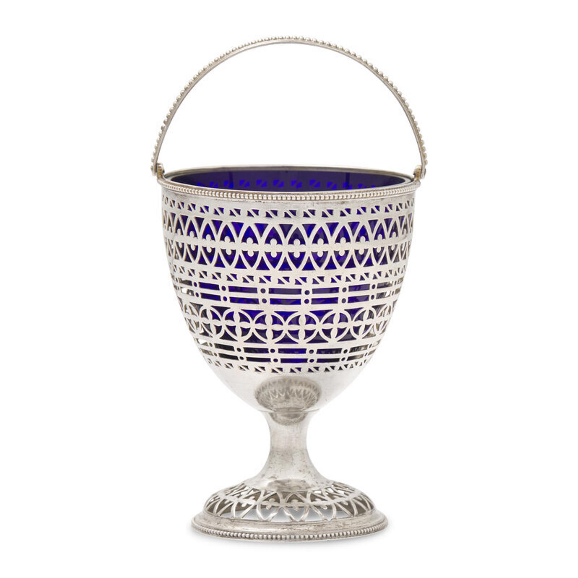 A George III Engraved and Pierced Silver Sugar Basket
