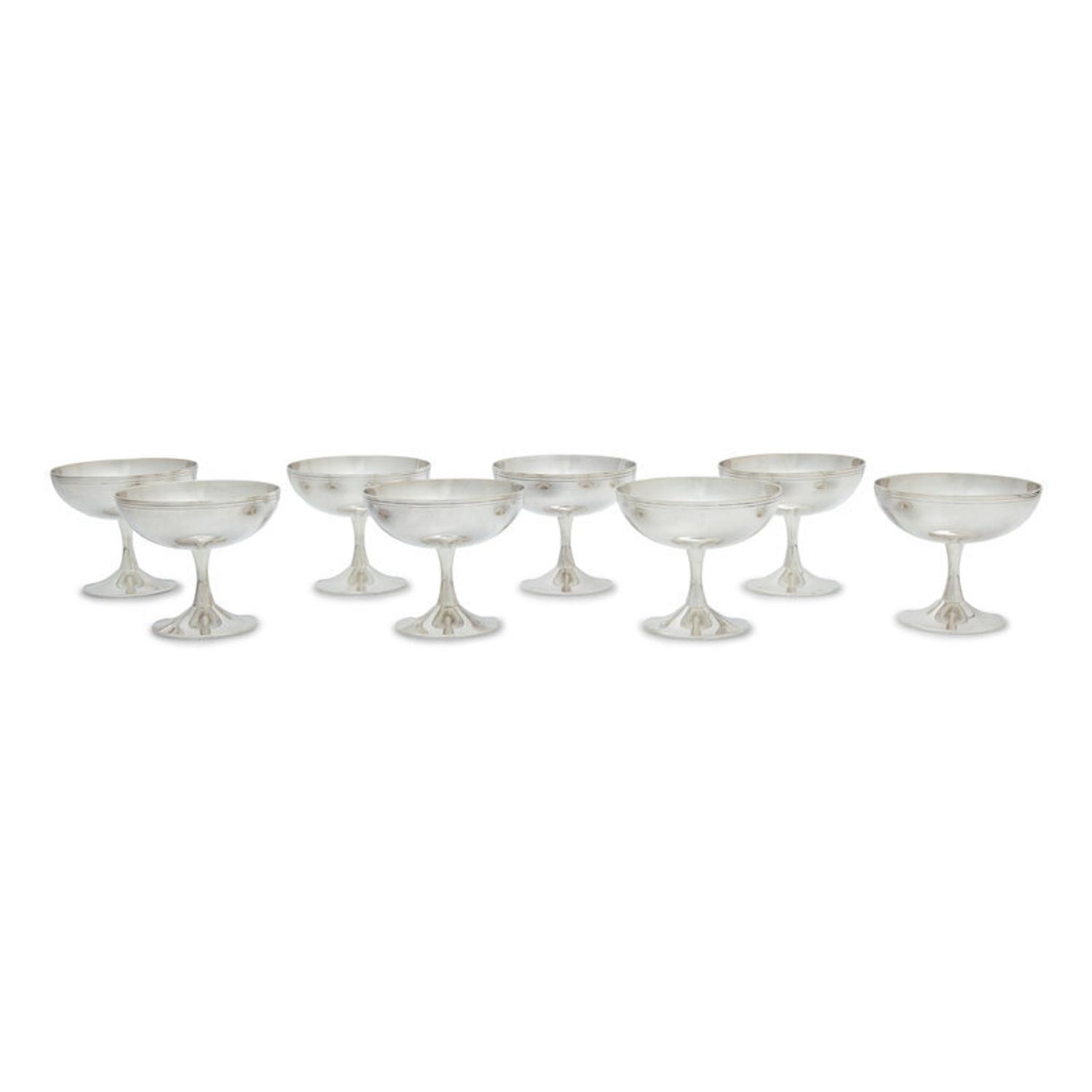 A Set of Eight Christofle Silver-Plate Sorbet Coupes