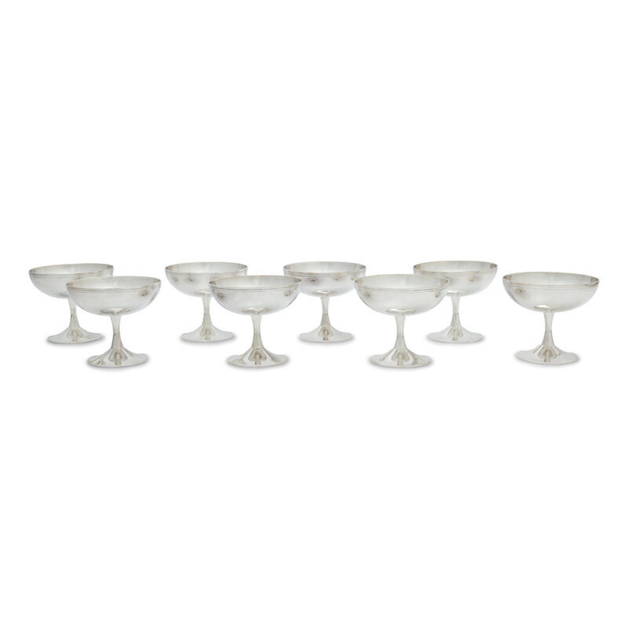 A Set of Eight Christofle Silver-Plate Sorbet Coupes
