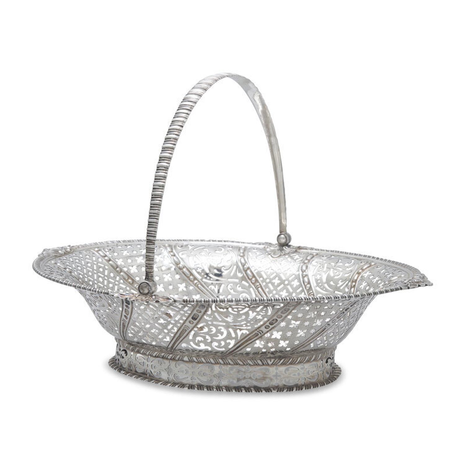A George III Pierced and Engraved Silver Cake Basket