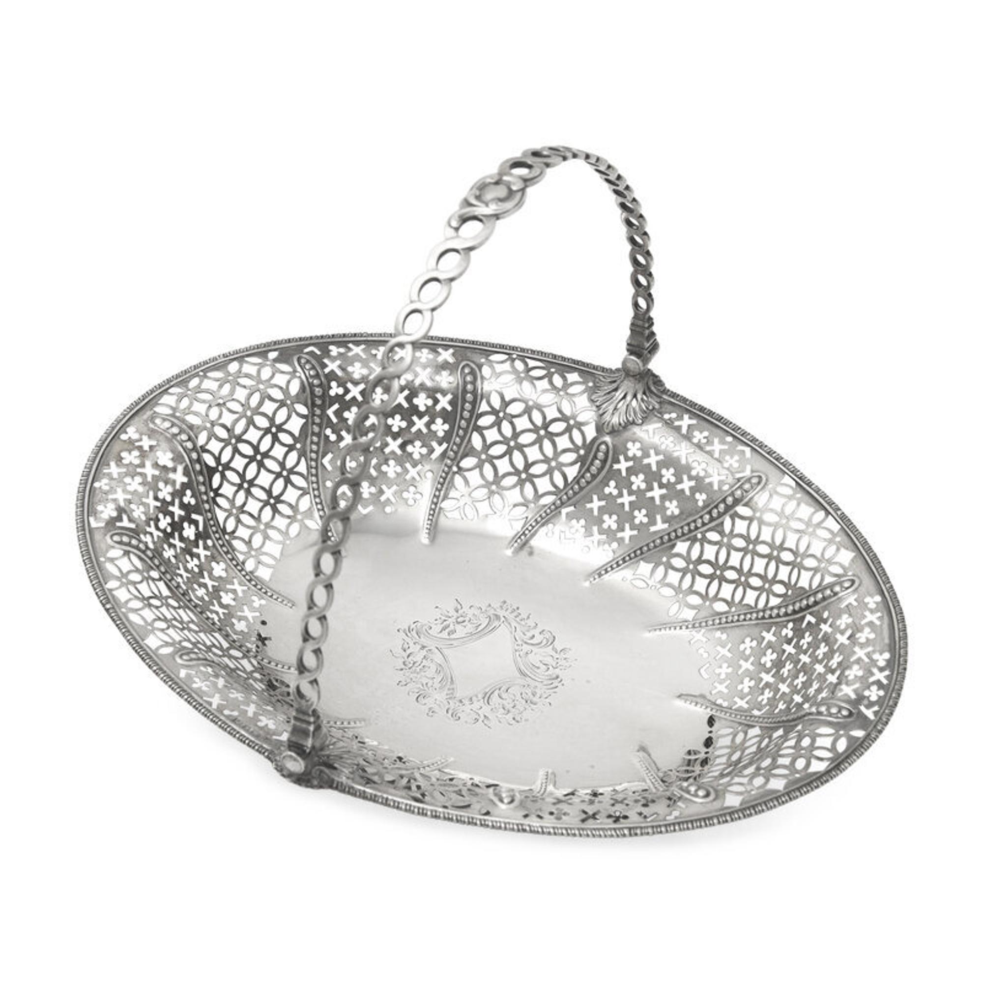 A George III Pierced and Engraved Silver Cake Basket