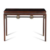 A Chinese Jade Bi Disc Mounted Hardwood Altar Table, Tiao'an, 20th Century 近代 硬木嵌玉璧小條案