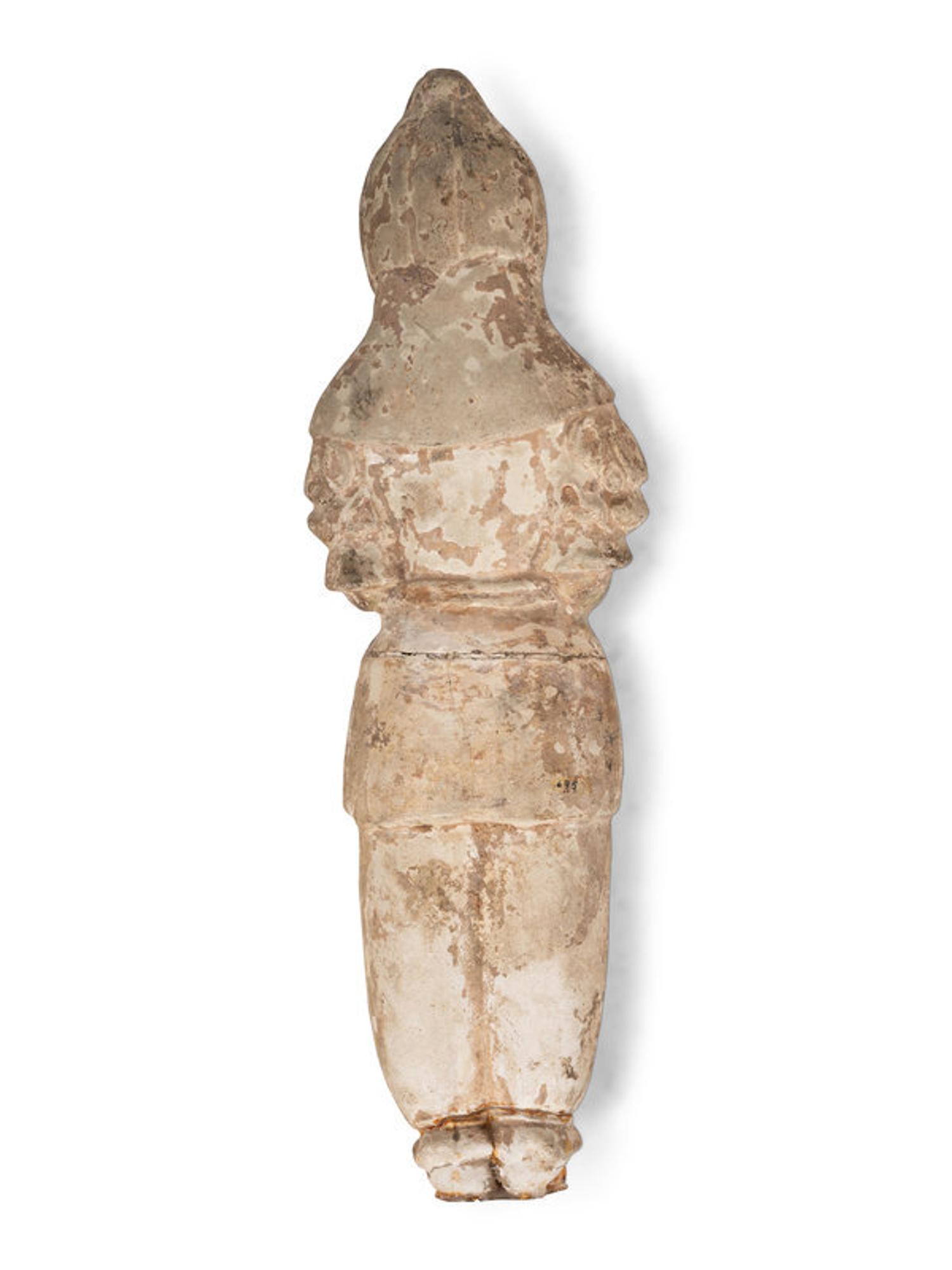 A Chinese Pottery Figure of a Warrior, Possibly Tang 或爲唐 陶將軍俑