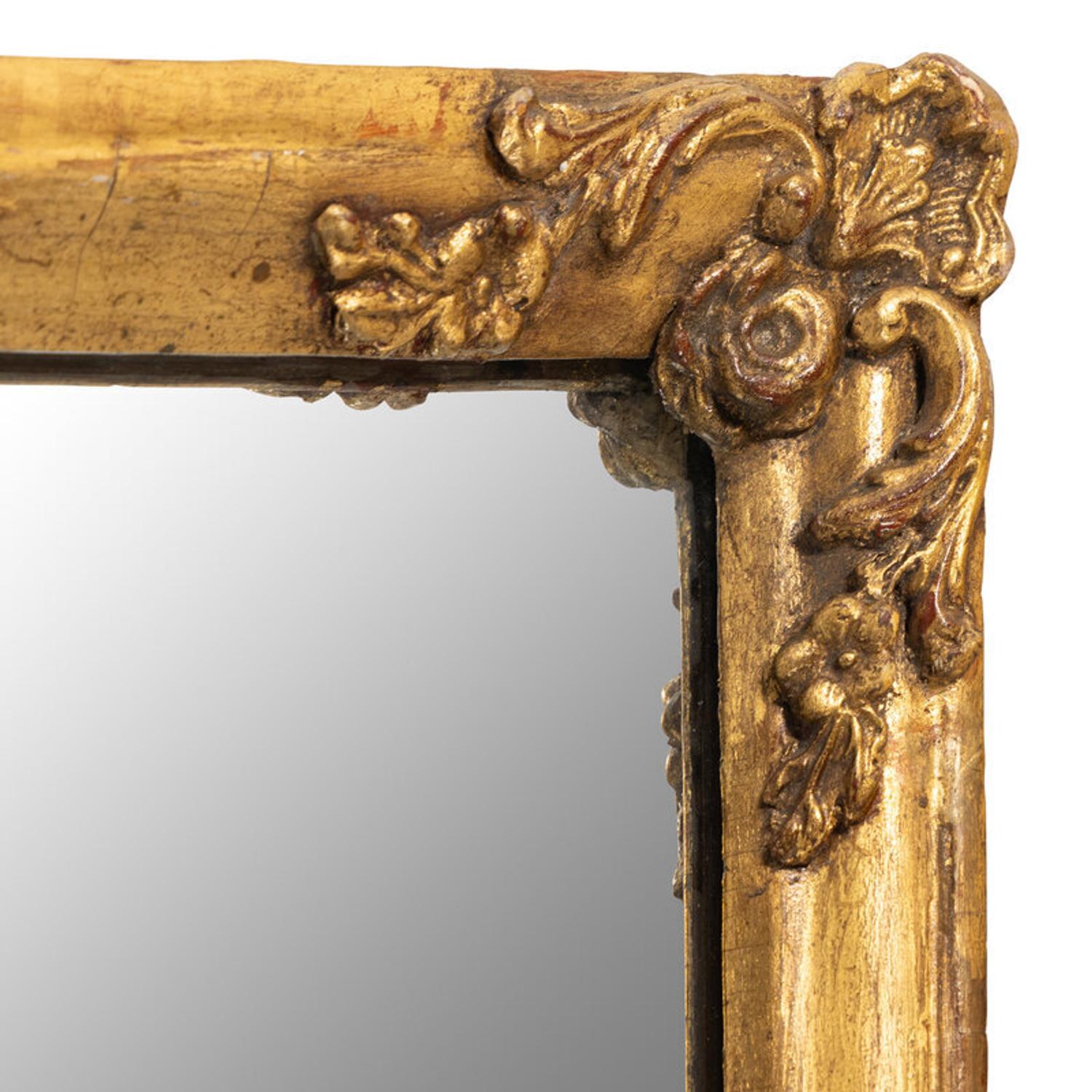 A Continental Giltwood Overmantel Mirror
