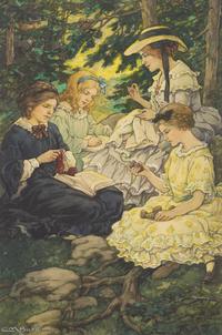 Clara Miller Burd (American, 1873-1933) — Little Women, The Sisters Sat Together in a Shady Nook, 1926