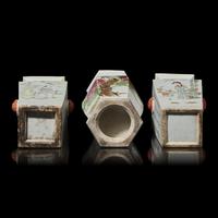 Three Chinese Qianjiang Porcelain Vases, 20th Century 民國 淺绛彩賞瓶三件