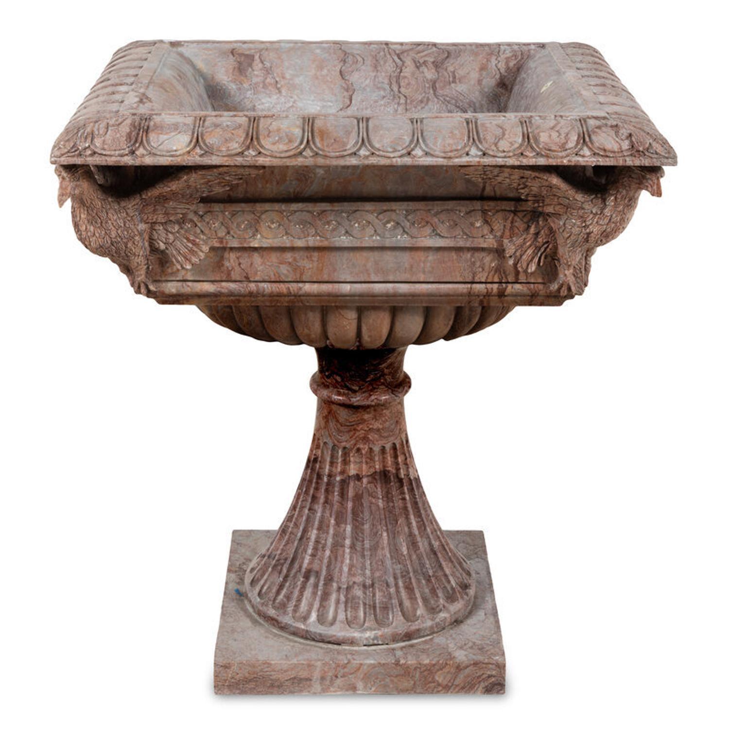 A Pair of Italian Neoclassical Style Red Marble Jardinières