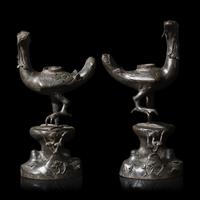 A Pair of Chinese Bronze Ducks, Ming Dynasty 明 銅鳧一對