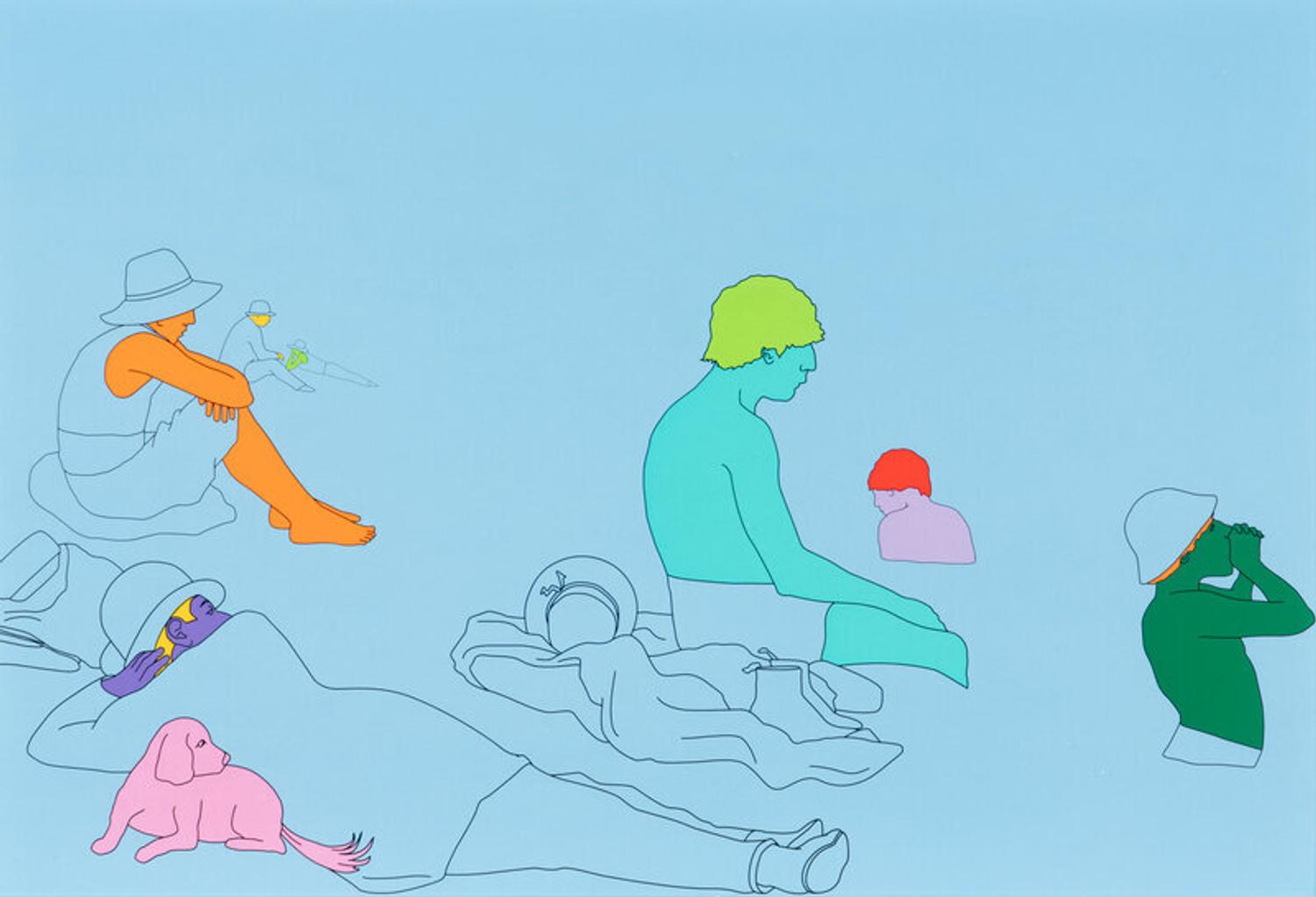 Michael Craig-Martin (Irish, b. 1941) — Deconstructing Seurat (blue) 1, 2004