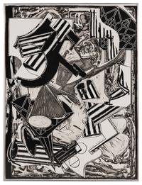 Frank Stella (American, 1936–2024) — La penna di hu (black and white) , 1988