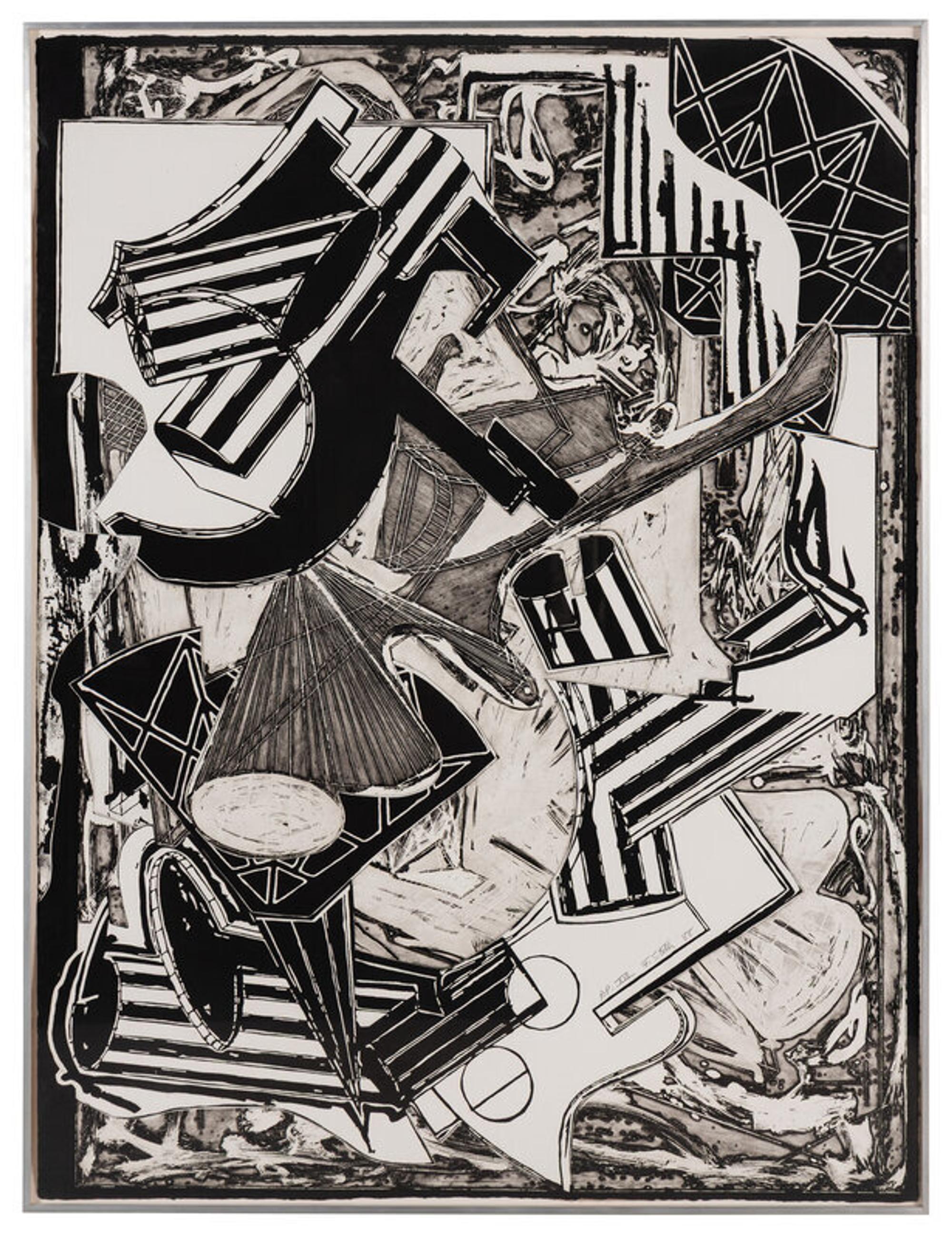 Frank Stella (American, 1936–2024) — La penna di hu (black and white) , 1988