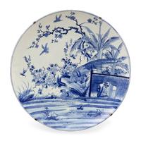 A Large Japanese Blue and White Porcelain Charger