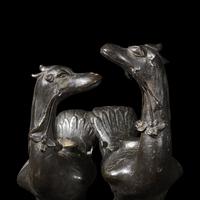 A Pair of Chinese Bronze Ducks, Ming Dynasty 明 銅鳧一對