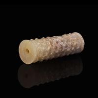An assembled set of two small Chinese jade bi discs and a jade tube, Warring State period 戰國 玉系璧兩件及玉勒子一
