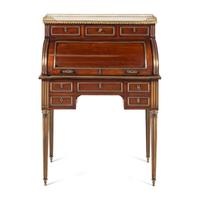 A Louis XVI Style Gilt Bronze Mounted Mahogany Lady's Bureau à Cylindre