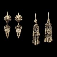 Eight Pairs of Chinese Silver Earrings, Qing Dynasty 清 銀耳環八對