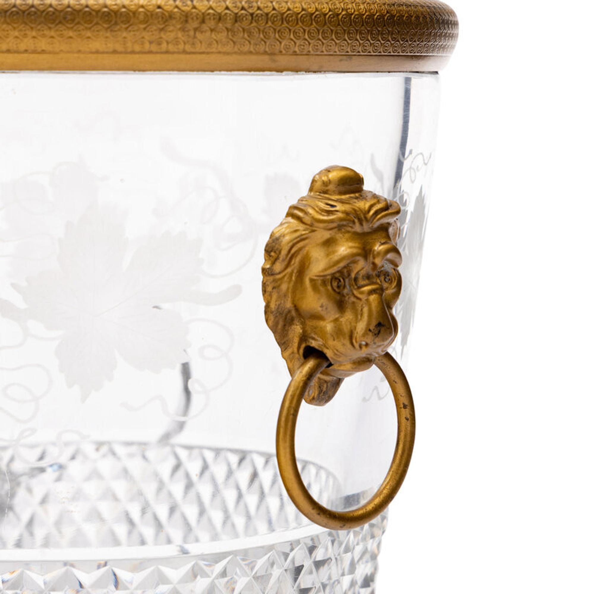 A French Gilt Bronze and Cut Glass Ice Bucket
