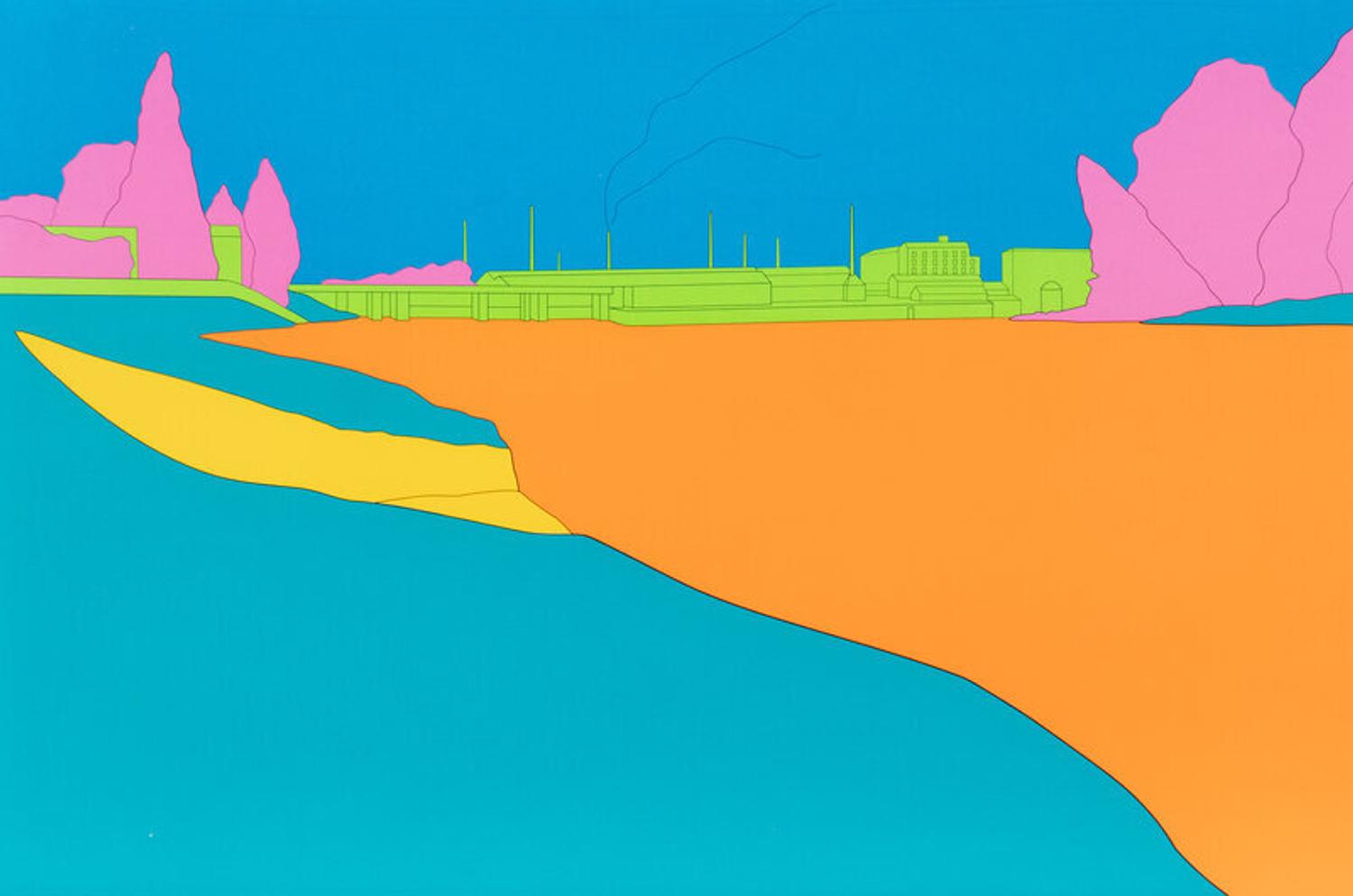 Michael Craig-Martin (Irish, b. 1941) — Deconstructing Seurat (turquoise green) 1, 2004