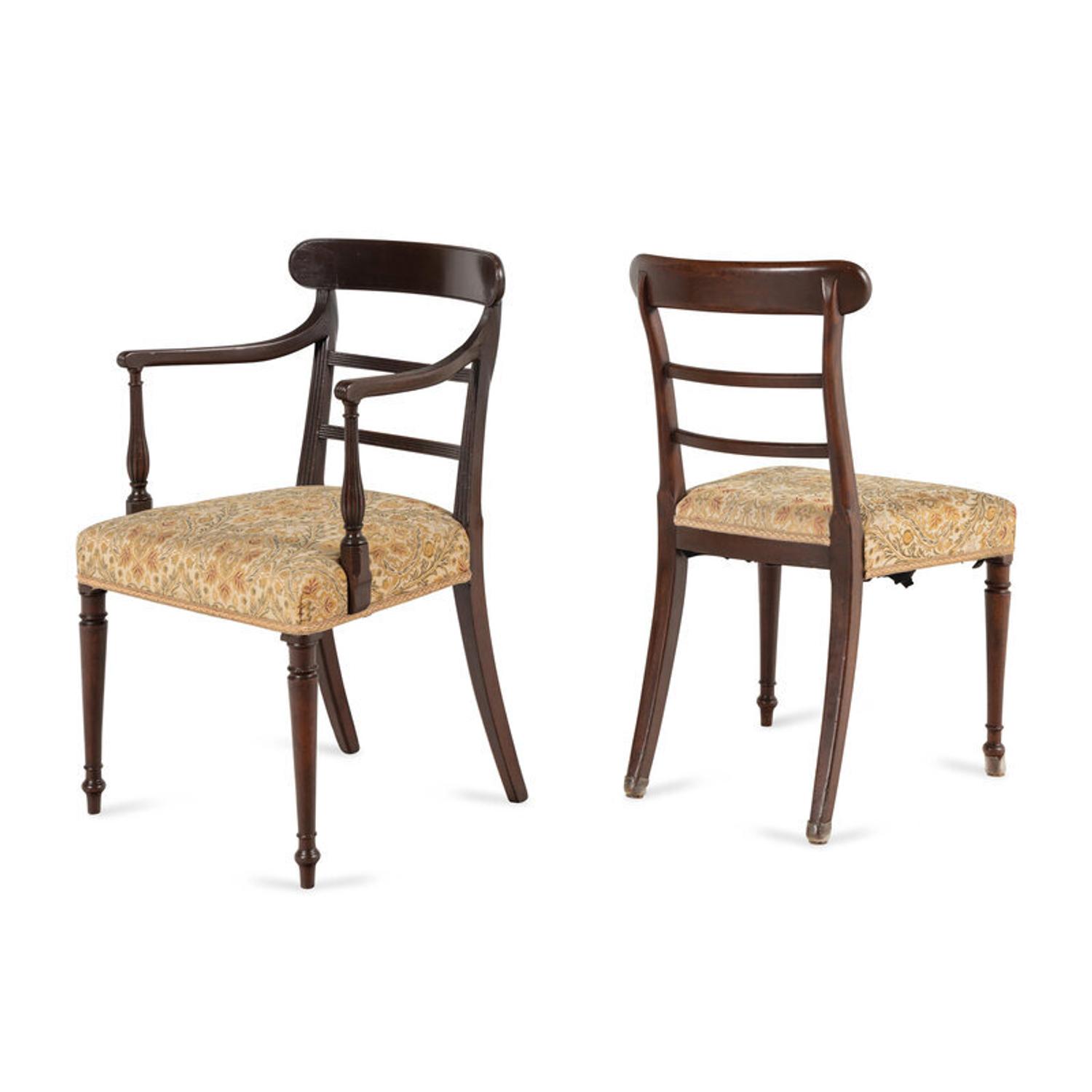 A Set of Eleven George III Mahogany Dining Chairs