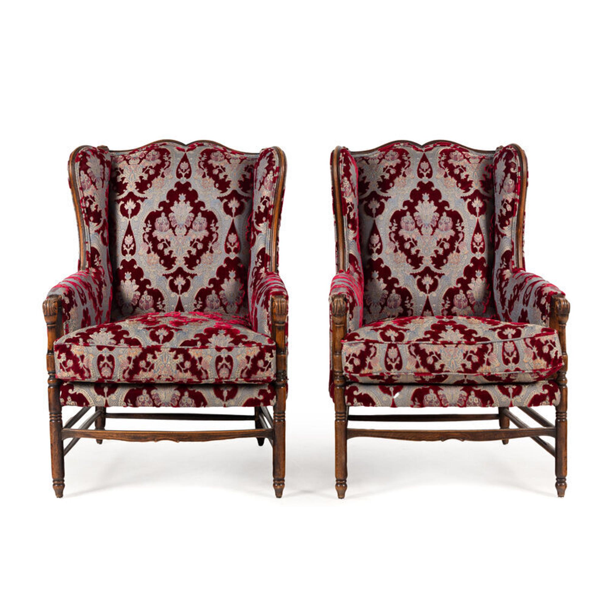 A Pair of French Walnut Bergères
