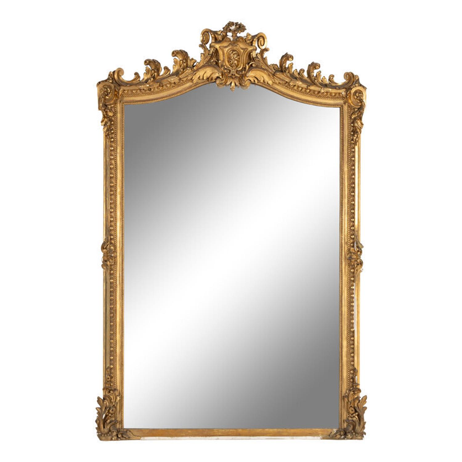 A Napoleon III Carved Giltwood Mirror