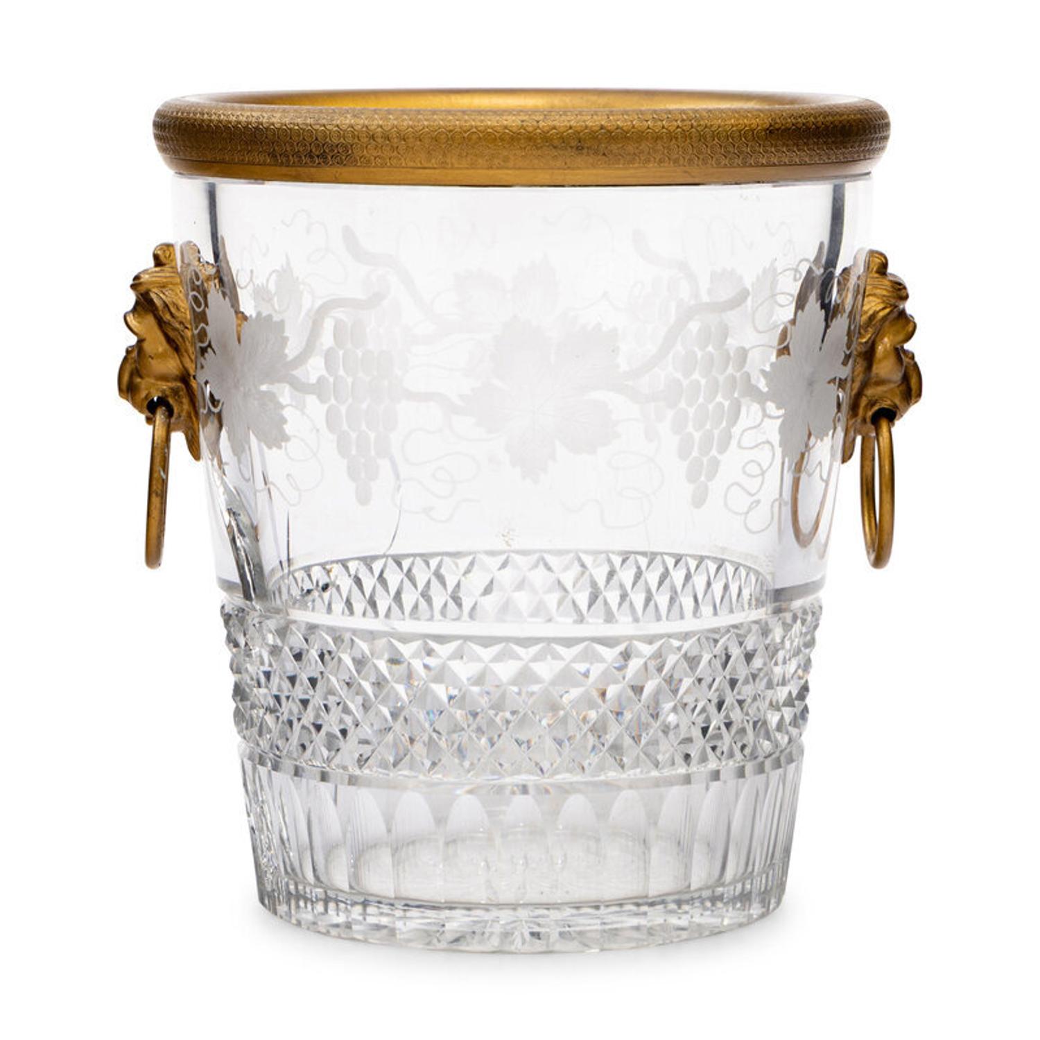 A French Gilt Bronze and Cut Glass Ice Bucket