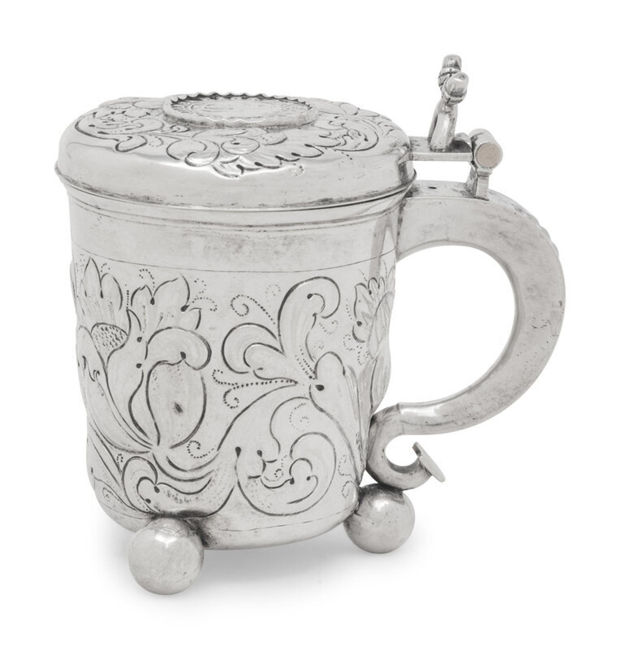 A Continental Silver Peg Tankard