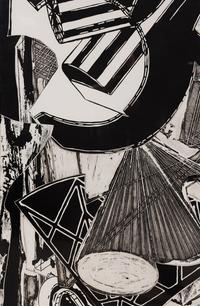 Frank Stella (American, 1936–2024) — La penna di hu (black and white) , 1988