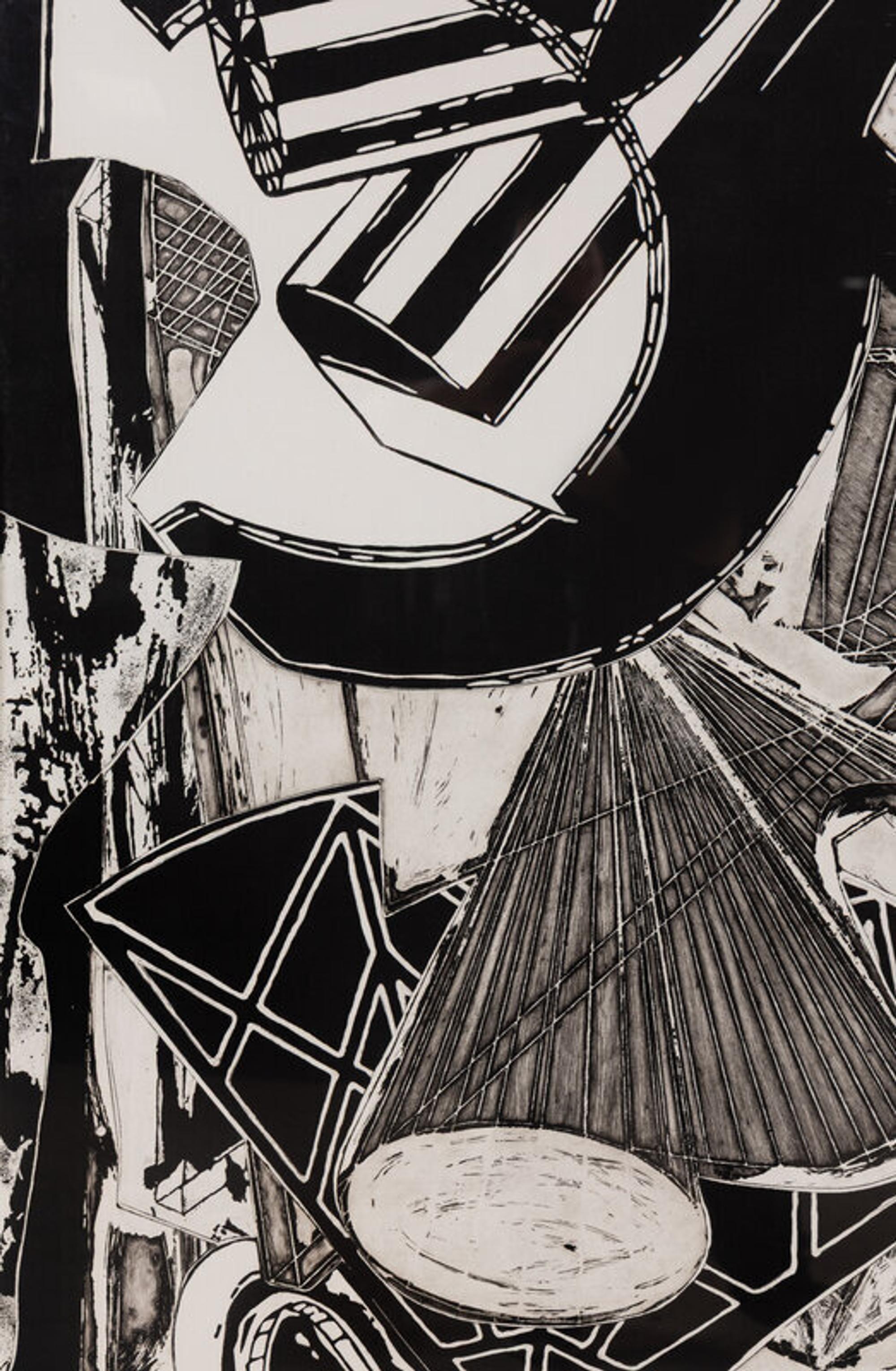 Frank Stella (American, 1936–2024) — La penna di hu (black and white) , 1988