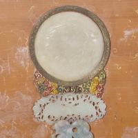 A Large Chinese Jade, Hardstone and Mother-of-Pearl Inlaid Hanging Screen, 19th/20th Century 晚清/民國 黃漆地螺鈿框嵌百寶博古圖大挂屏