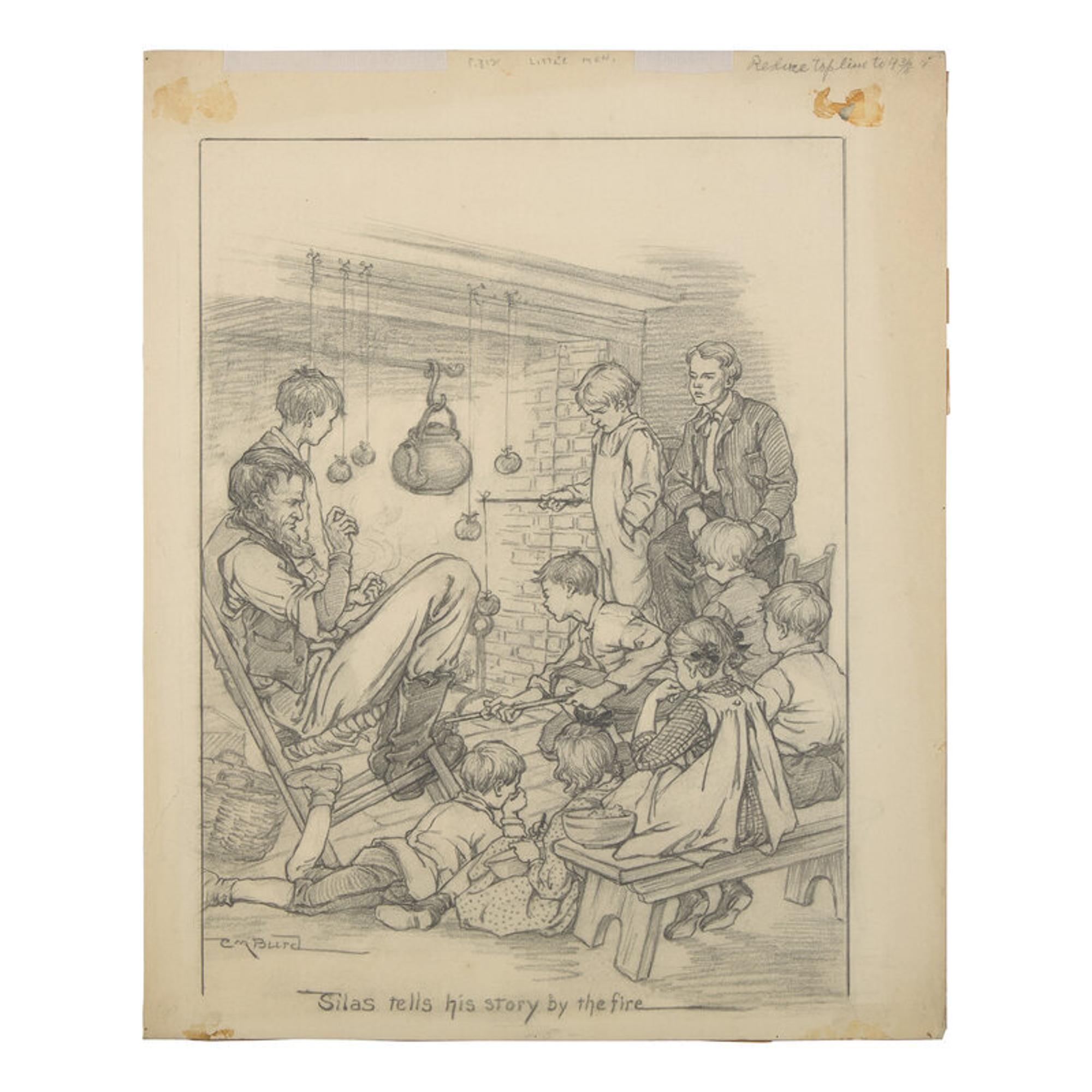 Clara Miller Burd (American, 1873-1933) — Little Men, Silas Tells His Story by the Fire, 1928 ; Together with Four Other Works (Five Works Total)