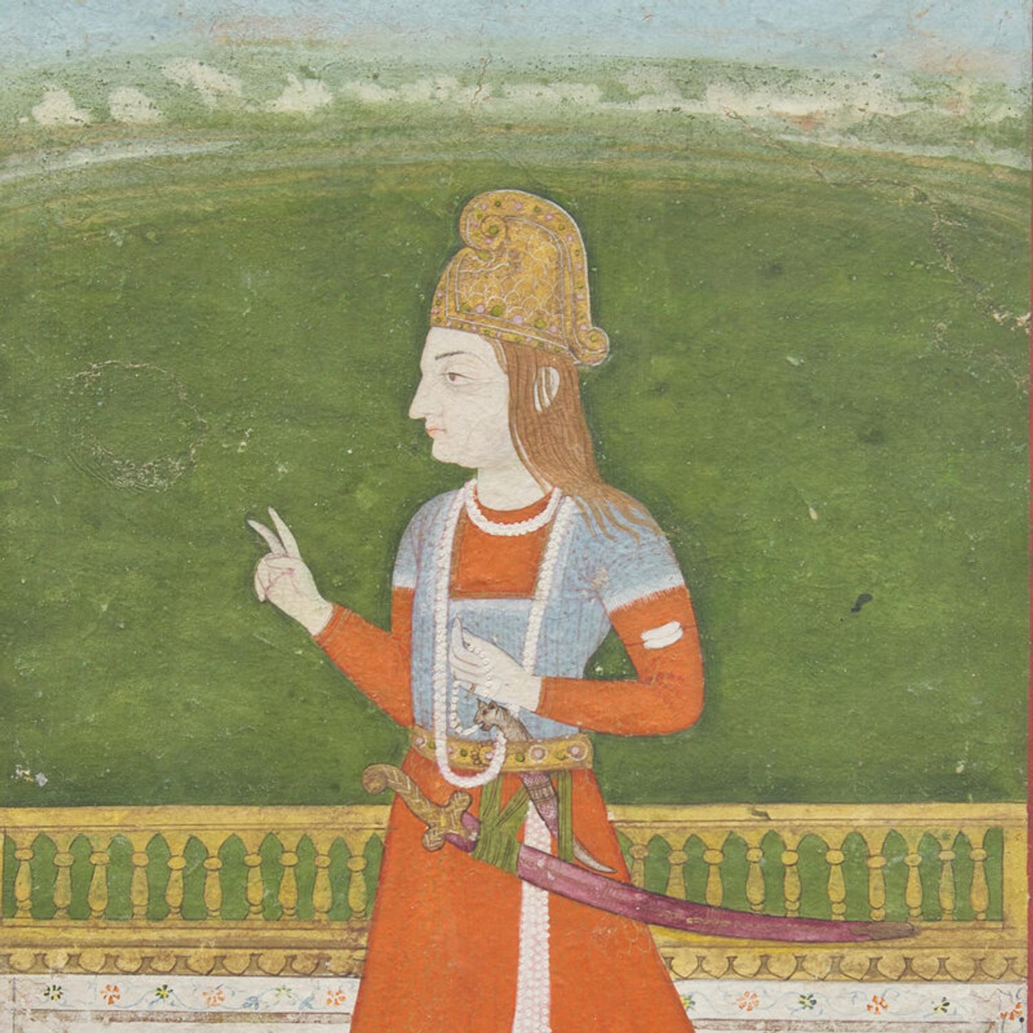 A Portrait of Prince Sayyid Aurangzeb, 18th/19th Century 十八/十九世紀 印度細密畫奧朗則布肖像