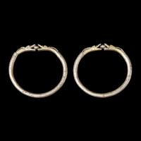 Six Chinese Silver 'Dragon' Bracelets, Qing Dynasty 清 銀龍頭紋鐲六隻