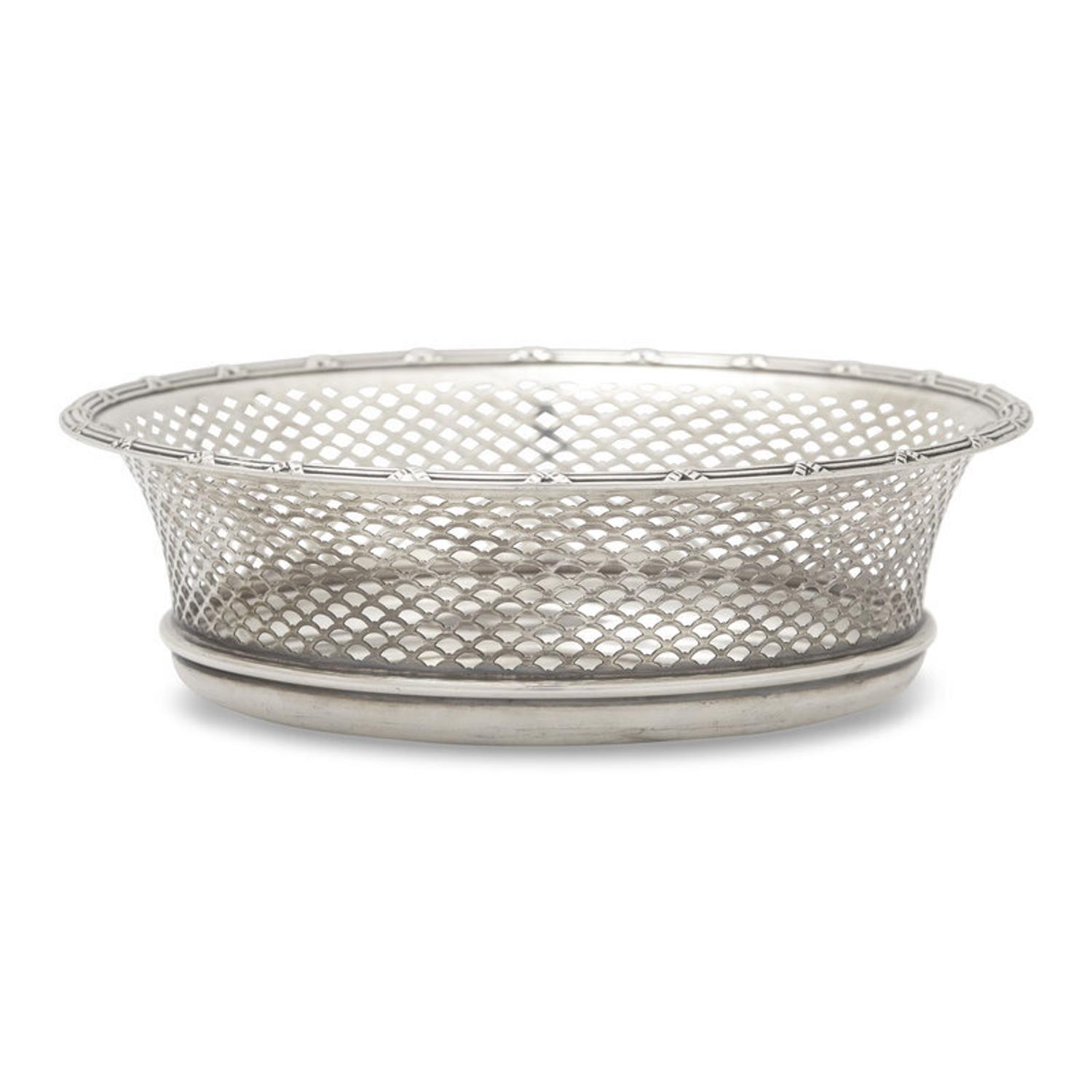 An American Pierced Silver Bread Basket
