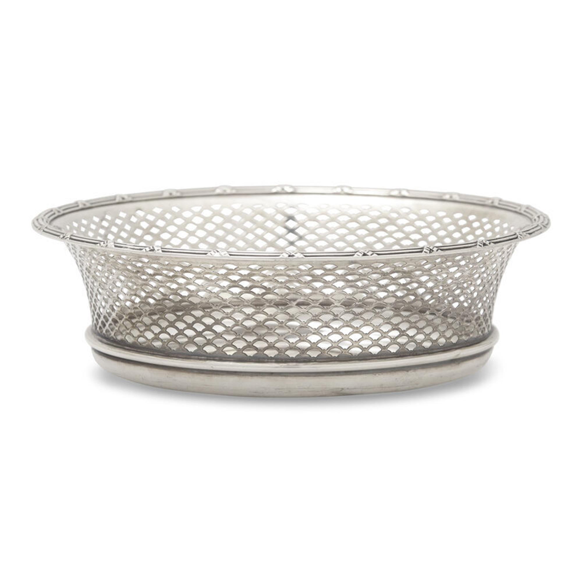 An American Pierced Silver Bread Basket