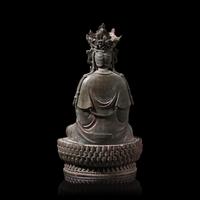 A Chinese Patinated Bronze Figure of a Seated Bodhisattva 銅觀音坐像