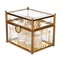 A French Gilt Bronze and Glass Cave à Liqueur