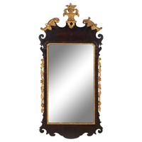 A George III Mahogany and Parcel Gilt Mirror