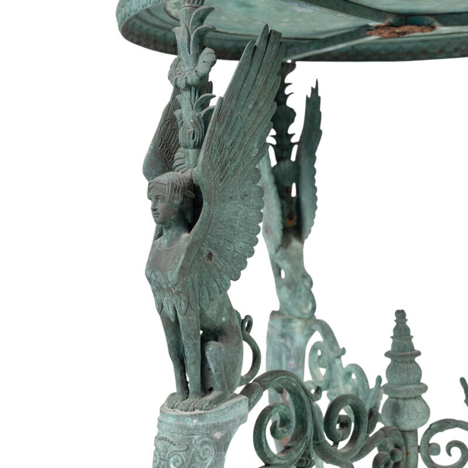 An Italian Green Patinated Bronze Tripod Athénienne