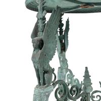 An Italian Green Patinated Bronze Tripod Athénienne