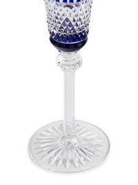 A Set of Fifteen Saint-Louis Cobalt Cut-to-Clear Champagne Flutes