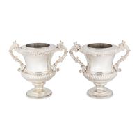 A Pair of English Silver-Plate Wine Coolers