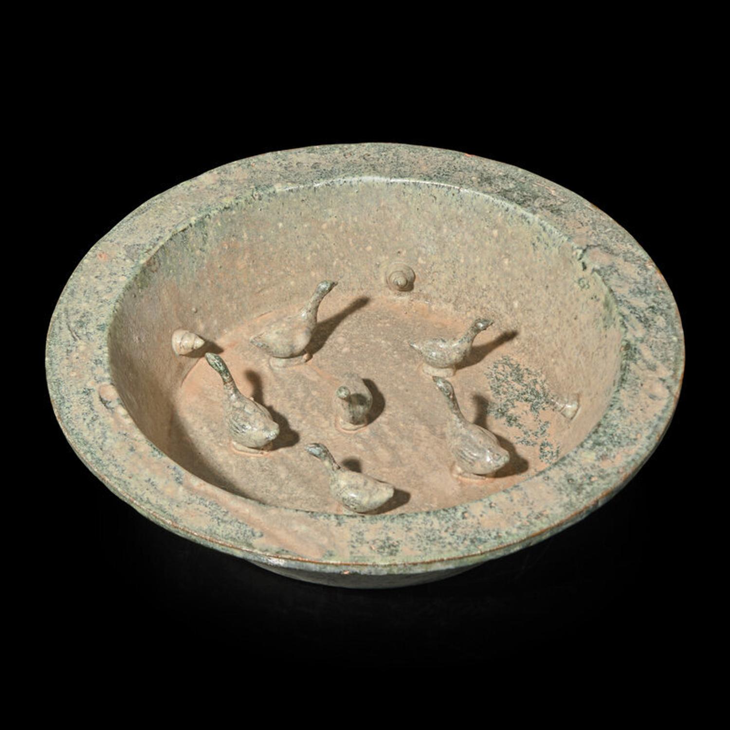 A Chinese Pottery Well and Goose Pen, Possibly Han Dynasty 或為漢 陶井及陶禽鳥盆