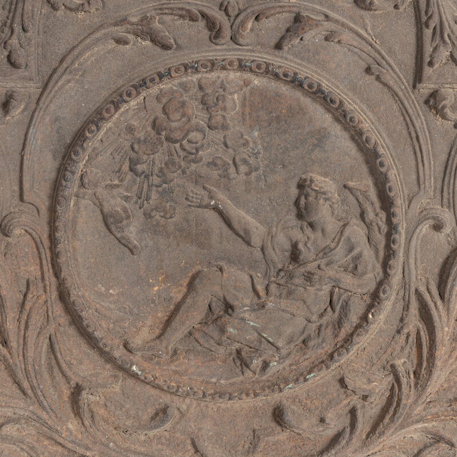 A French Cast Iron Fireback Panel